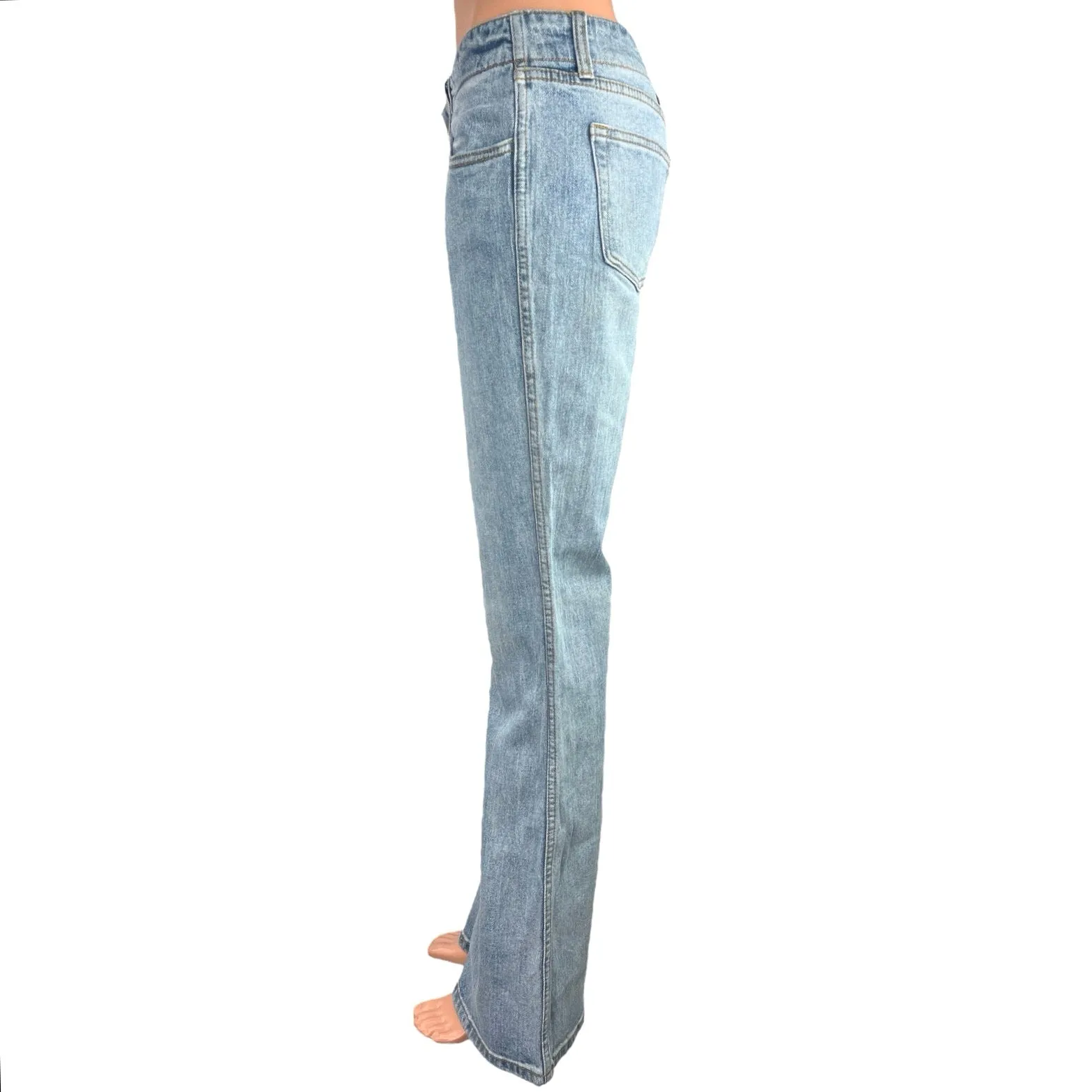 Pacsun Blue Light Wash Low Rise Y2K Stretch Denim Flared Bell Bottom Jeans Sz S