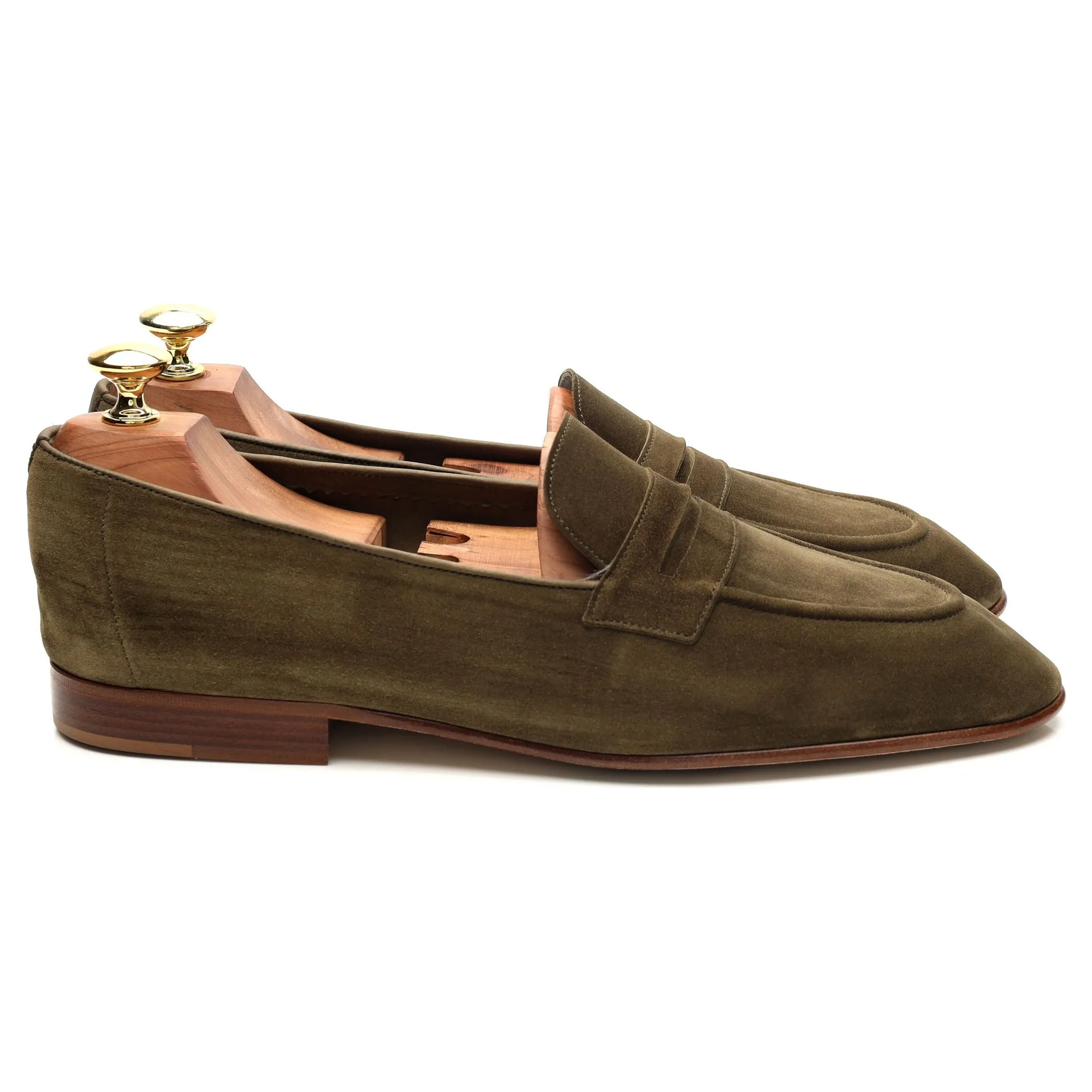 'Padstow' Green Suede Loafers UK 8.5 E