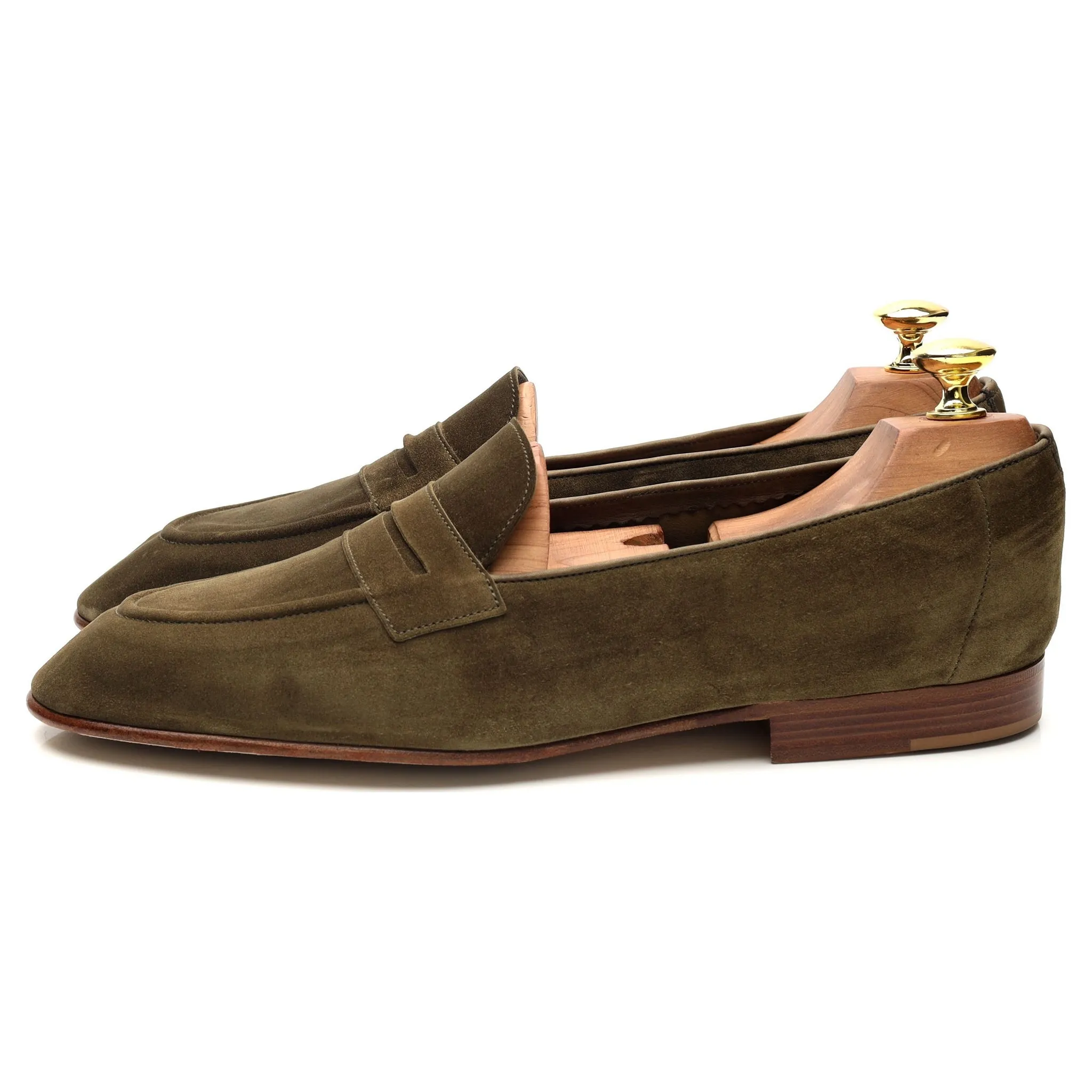 'Padstow' Green Suede Loafers UK 8.5 E