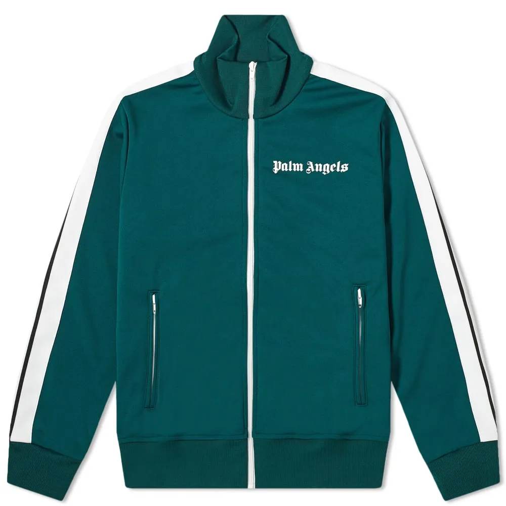 Palm Angels Taped Track JacketDark Green & White