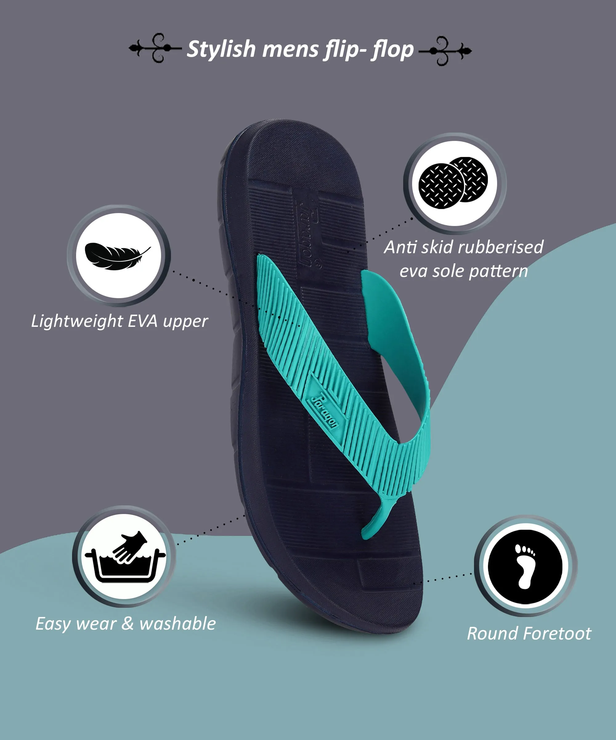 Paragon EVK3416G Men Slippers | Lightweight Flipflops for Indoor & Outdoor | Casual & Comfortable | Anti Skid sole | For Everyda