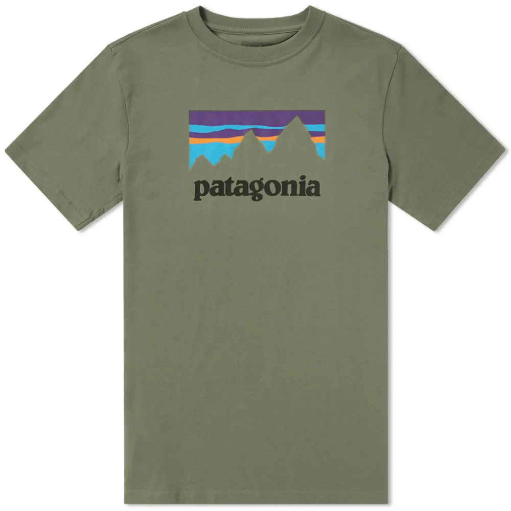 Patagonia Shop Sticker TeeIndustrial Green