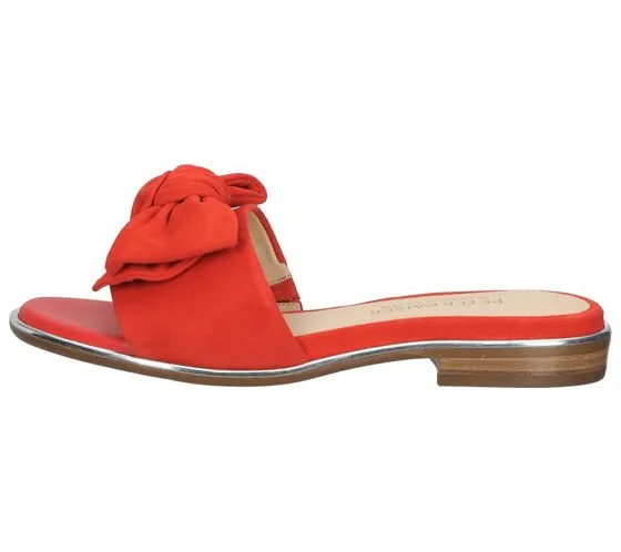 PETER KAISER mules pour femmes sandales en cuir véritable avec nœud décoratif ludique chaussures d'été 12127-782 rouge