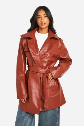 Petite Belted Short Trench Coat