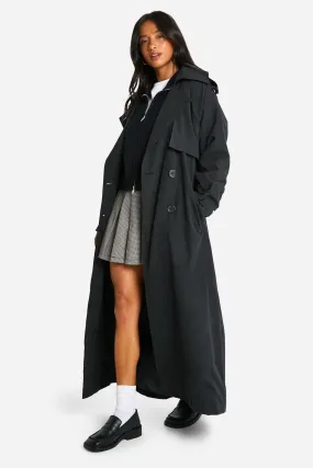 Petite Peached Oversized Double Breast Trench Coat