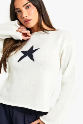 Petite Star Turtleneck Knit Sweater