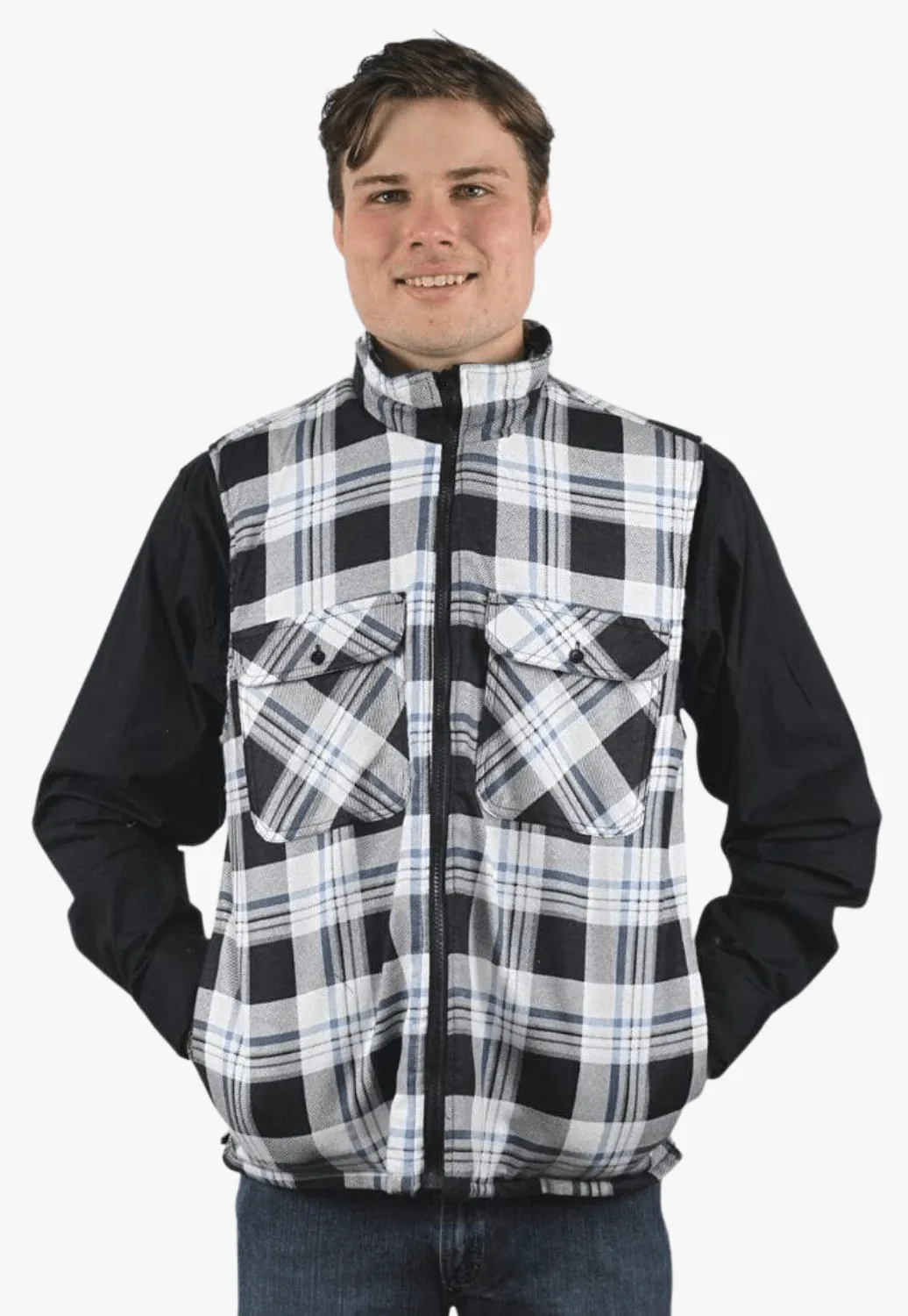Pilbara Zipper Flannelette Quilted Vest RM123V