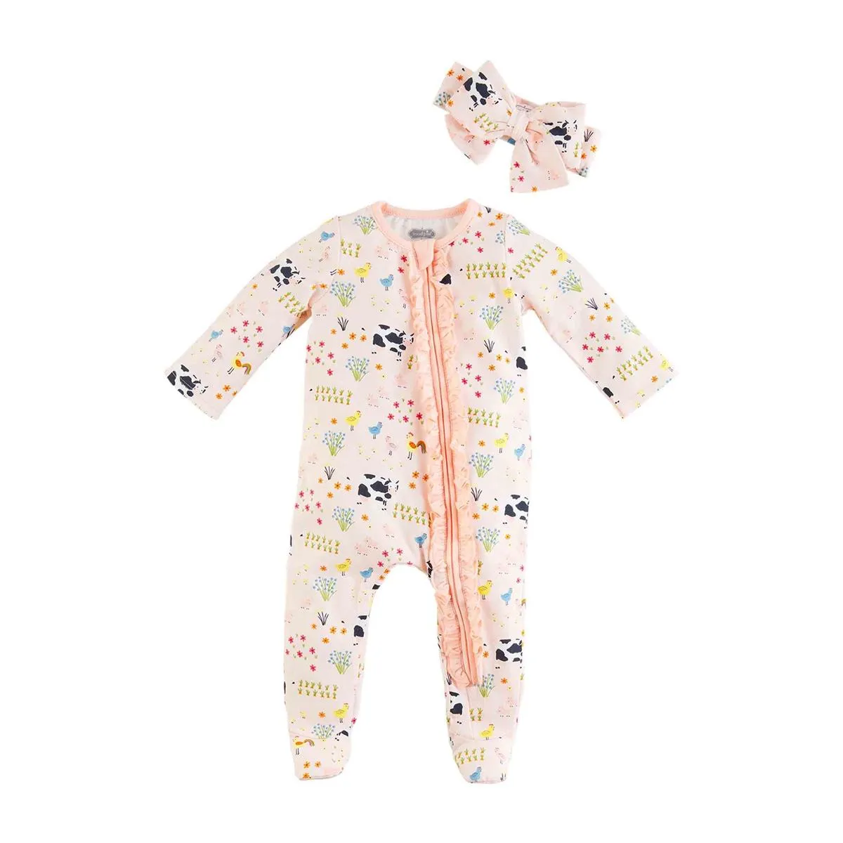 Pink Cow Sleeper Set