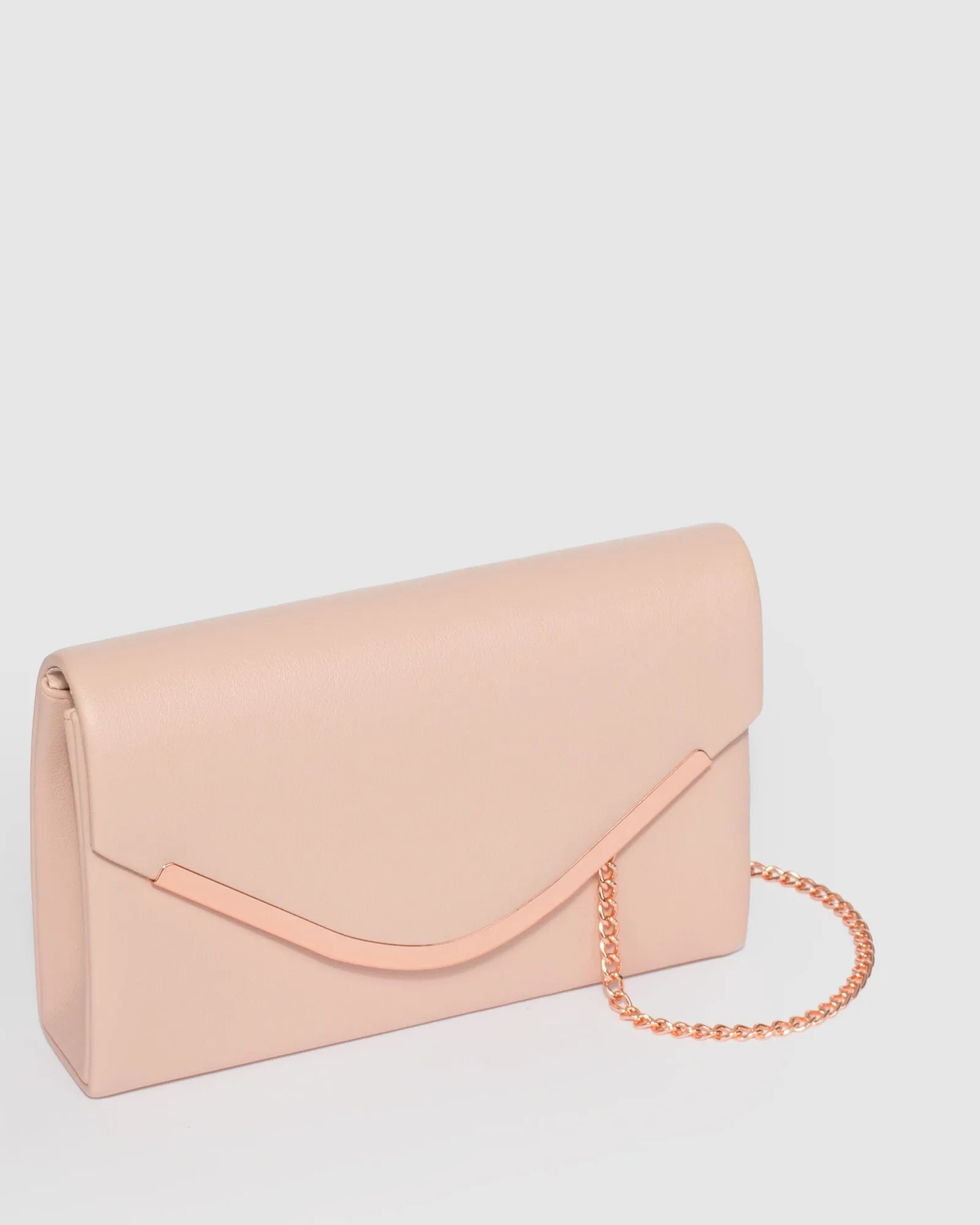 Pink Lila Curve Clutch Bag
