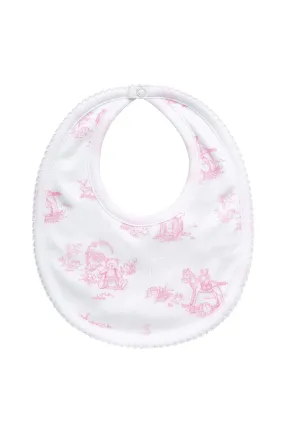 Pink Toile Baby Bib