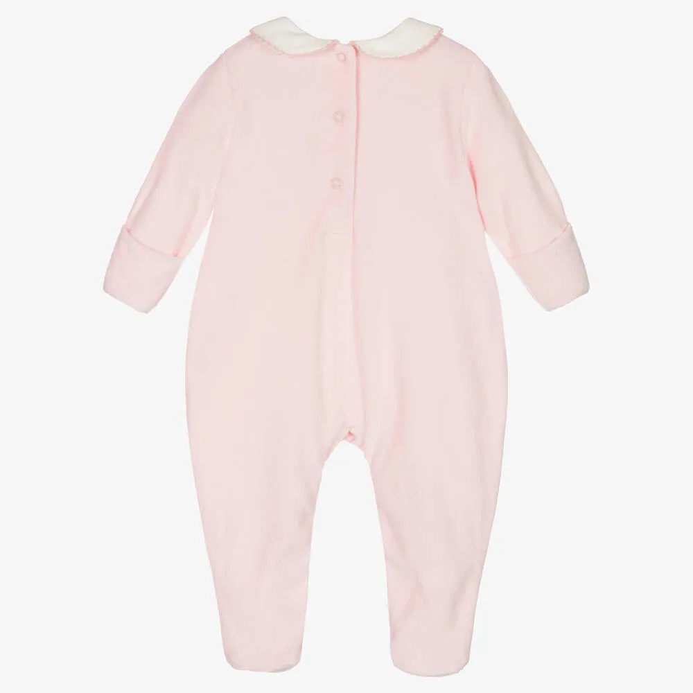 Pink Velour Babygrow