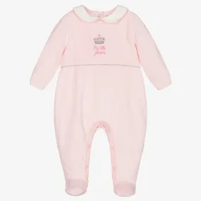 Pink Velour Babygrow