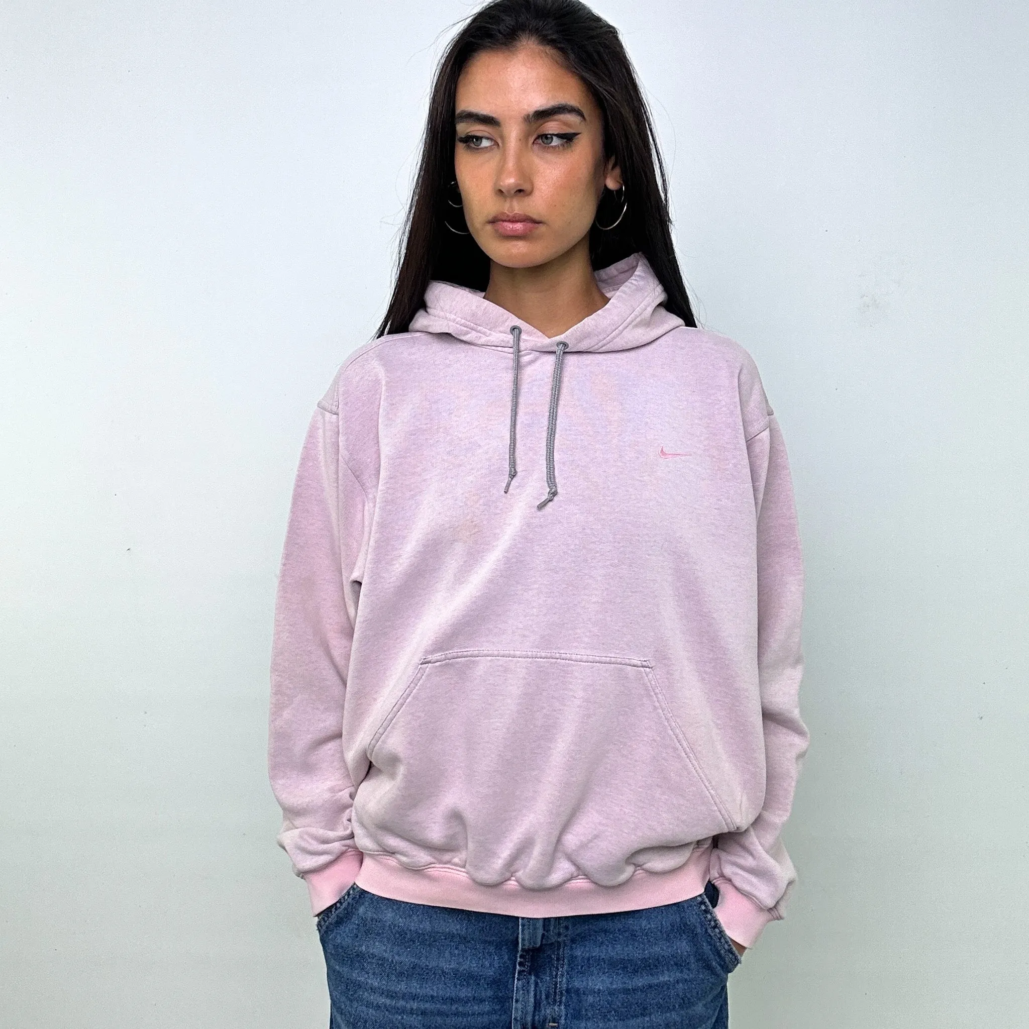 Pink y2ks NIKE Hoodie Sweatshirt (M)