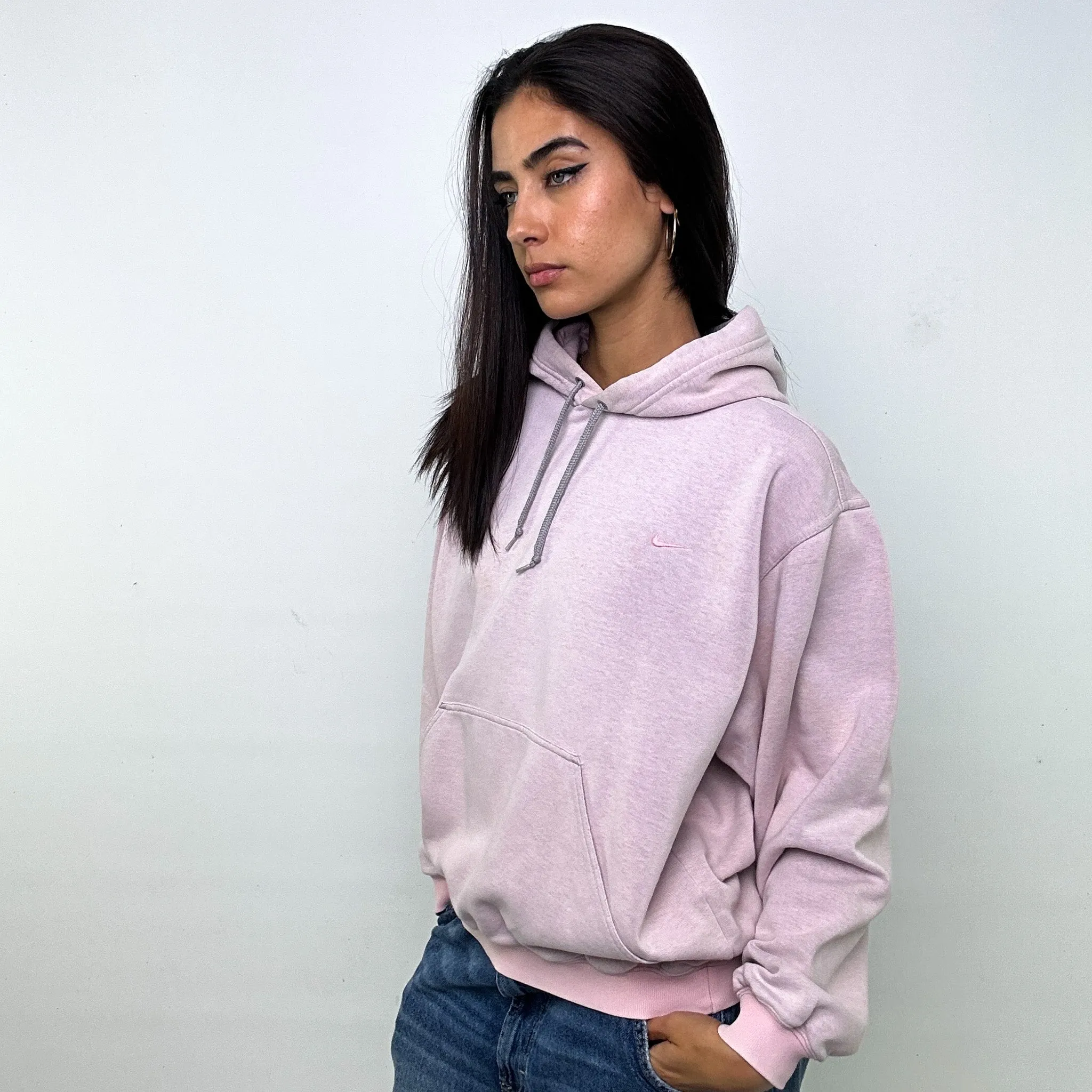 Pink y2ks NIKE Hoodie Sweatshirt (M)