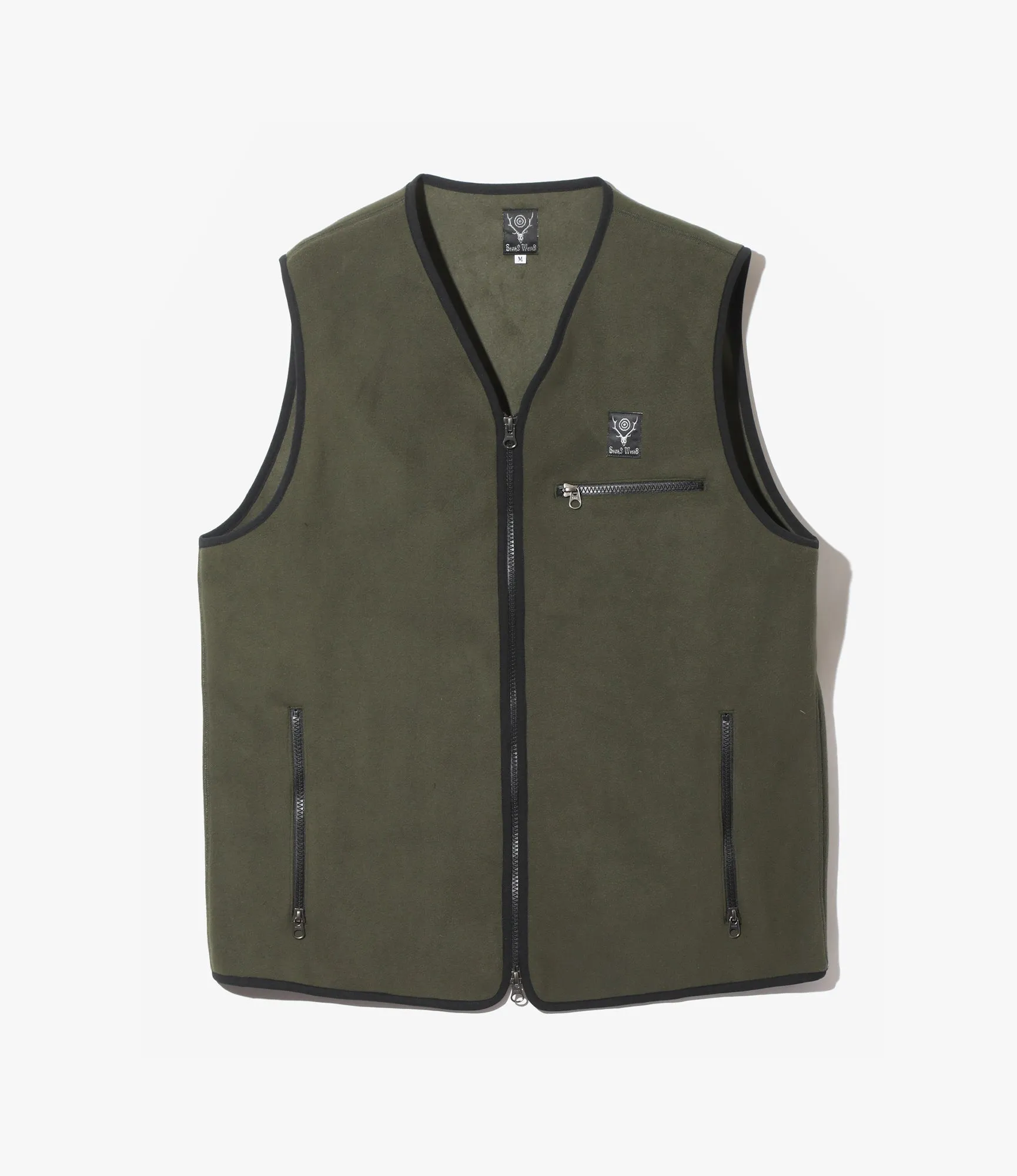 Piping Vest –Olive Poly Fleece