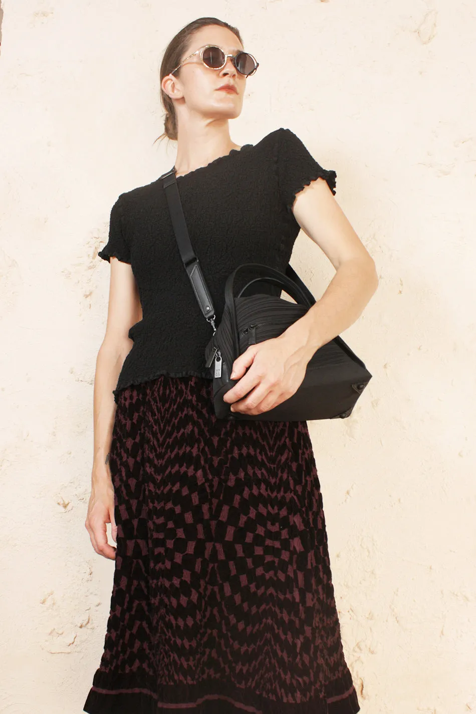 Pleated Backpack Tote