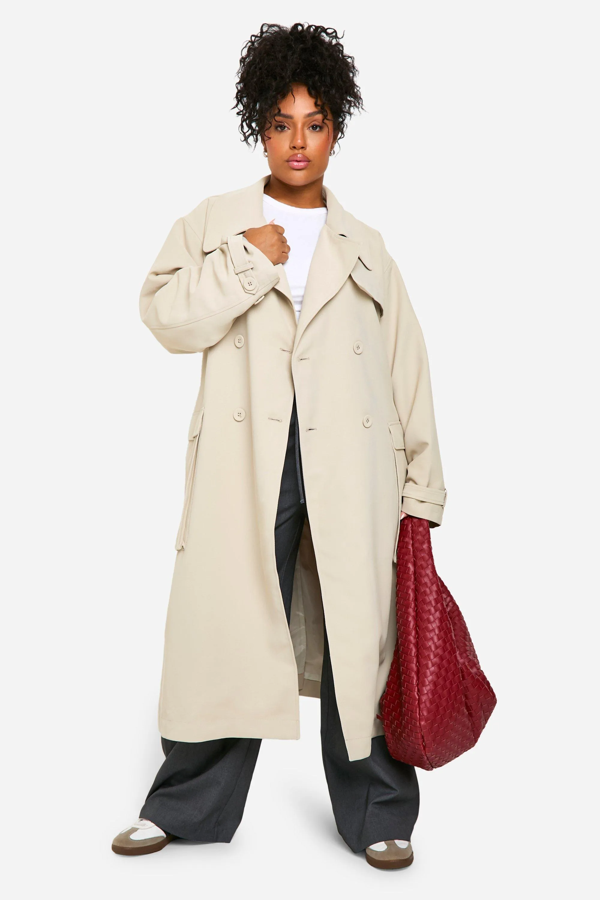 Plus Belted Trench Coat