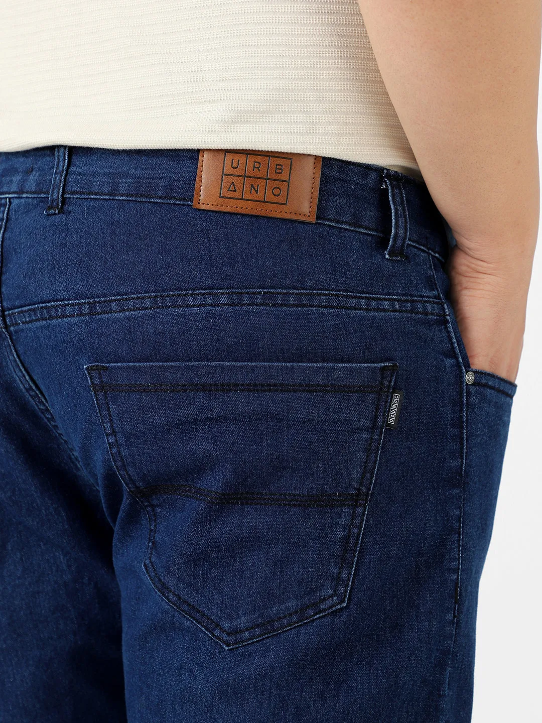 Plus Men's Blue Regular Fit Denim Jeans Stretchable
