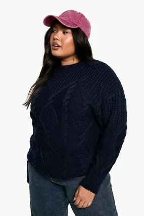 Plus Oversized Cable Knit Sweater