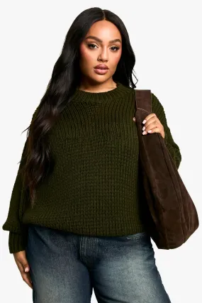 Plus Oversized Crew Neck Sweater