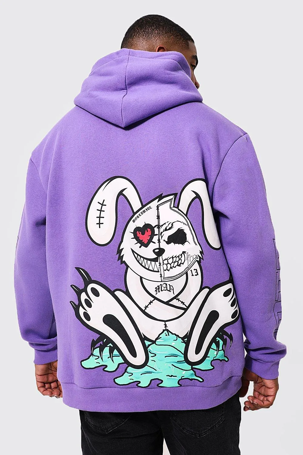 Plus Oversized Evil Bunny Hoodie