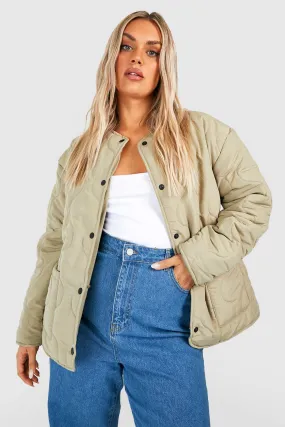 Plus Quilted Belted Jacket
