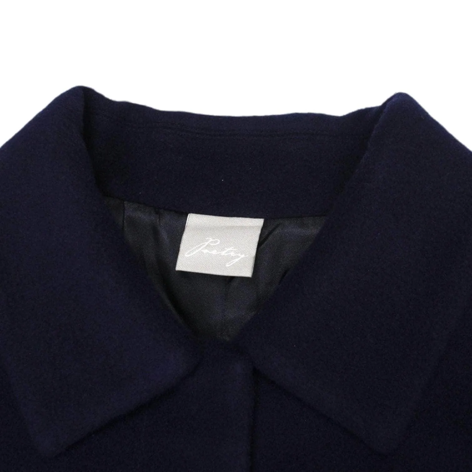 Poetry Navy Cashmere Blend Overcoat