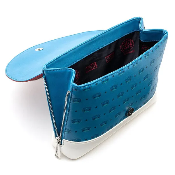 Pop! By Loungefly X Marvel Captain America Debossed Shield Crossbody Bag