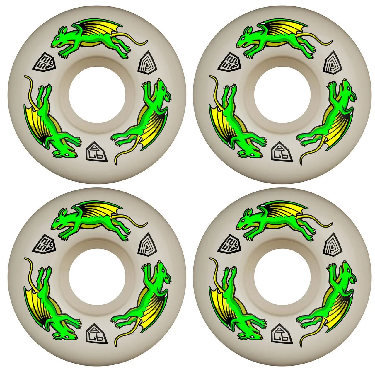 Powell Peralta Dragon Skateboard Wheels Formula Nano Rats 52mm x 30mm 97A