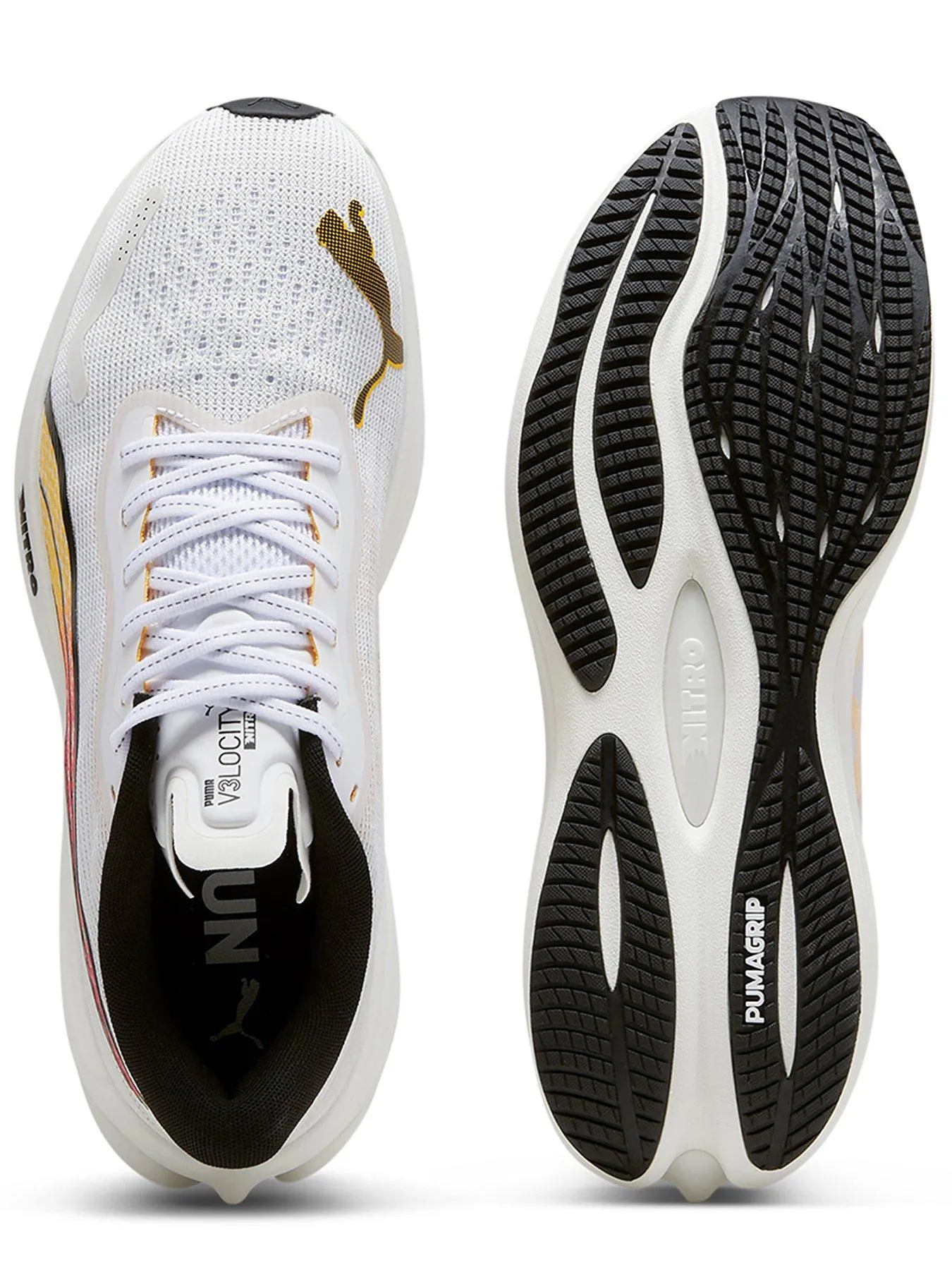 Puma Mens Running Velocity Nitro 3 Trainers - White