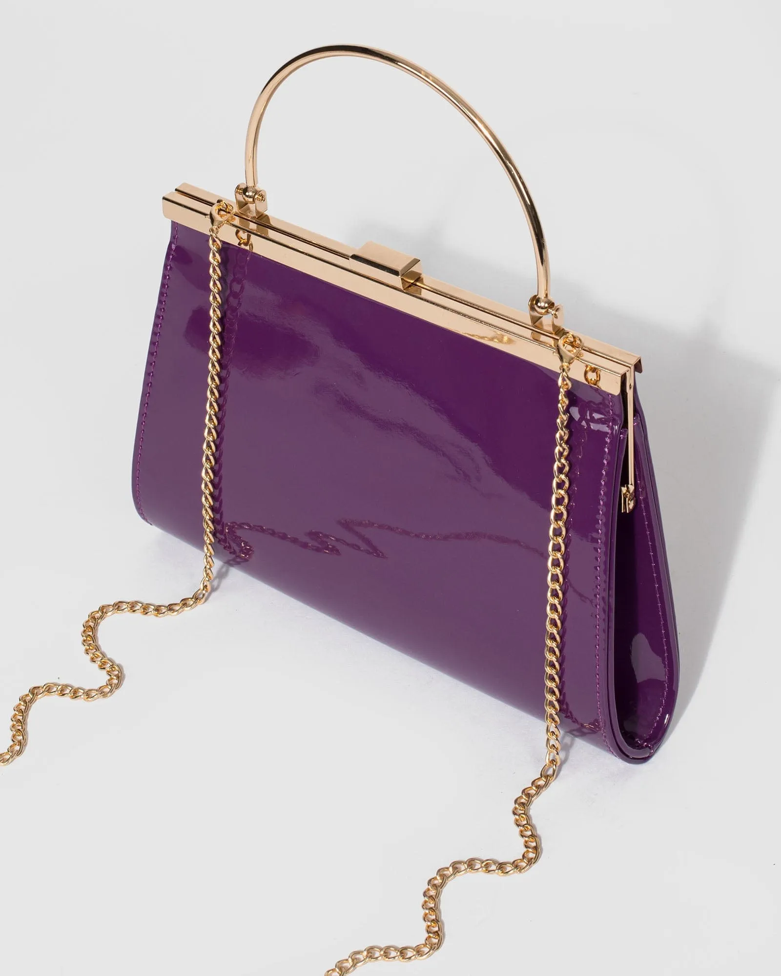 Purple Renske Frame Clutch Bag
