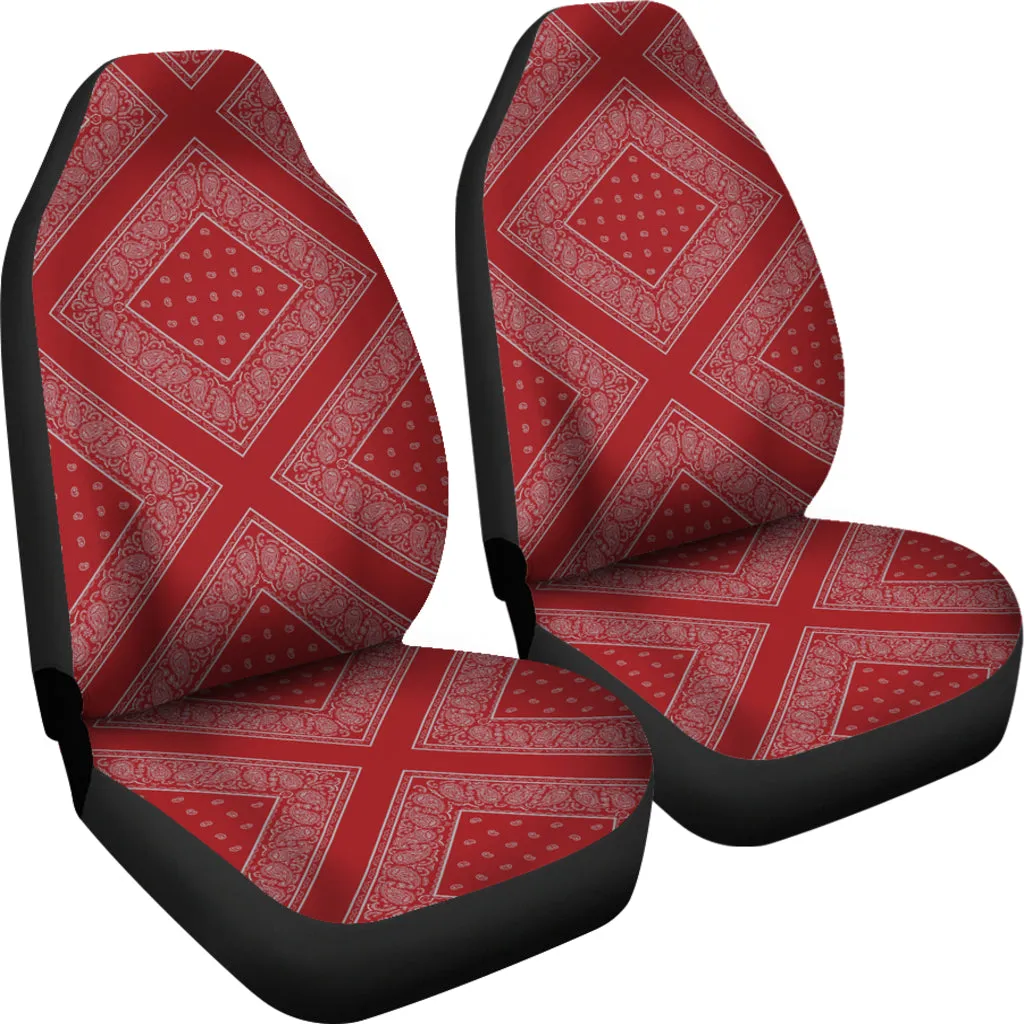 Red and Gray Red and Gray Bandana Car Cover Seats Diamond