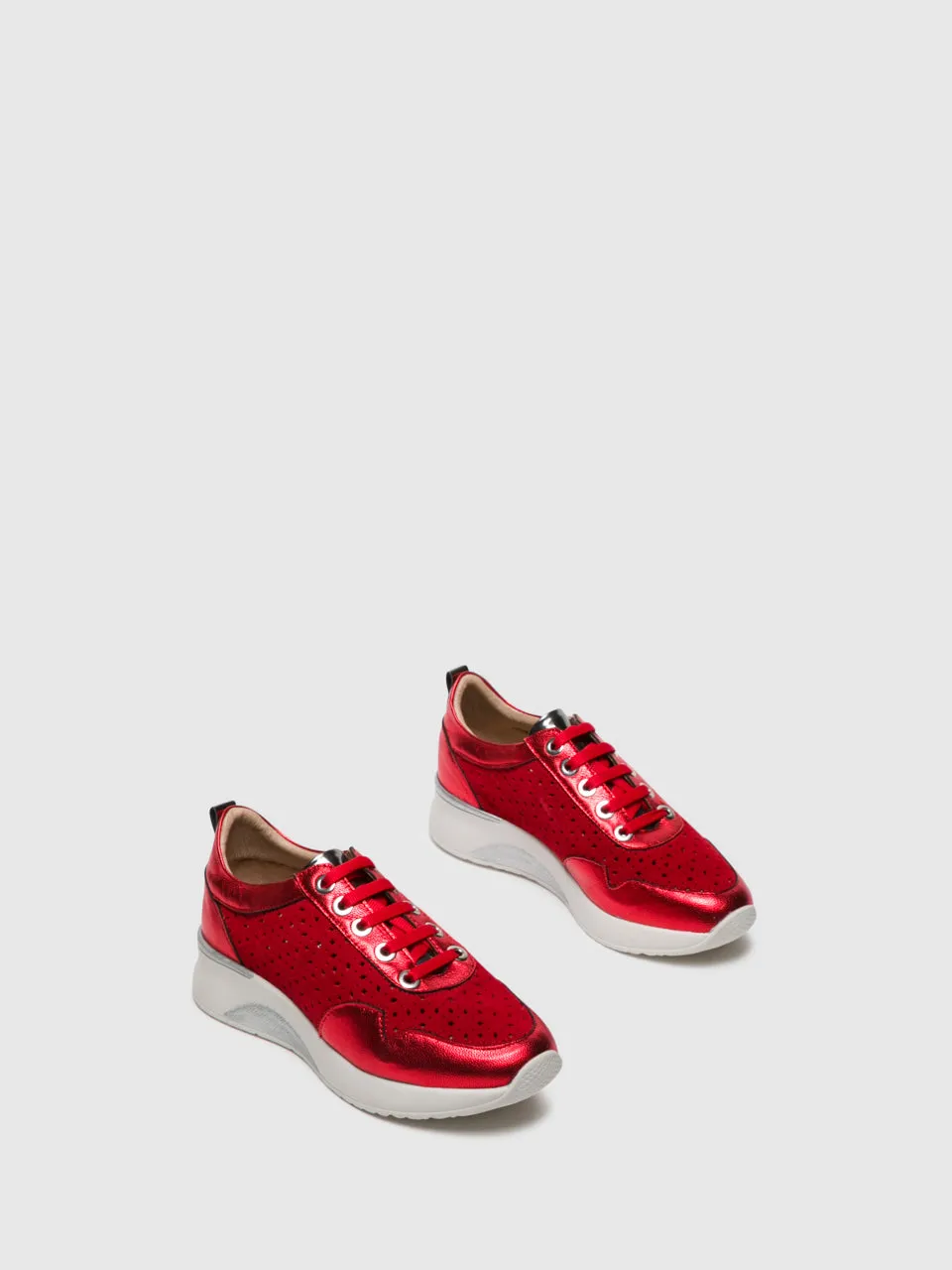 Red Lace-up Trainers