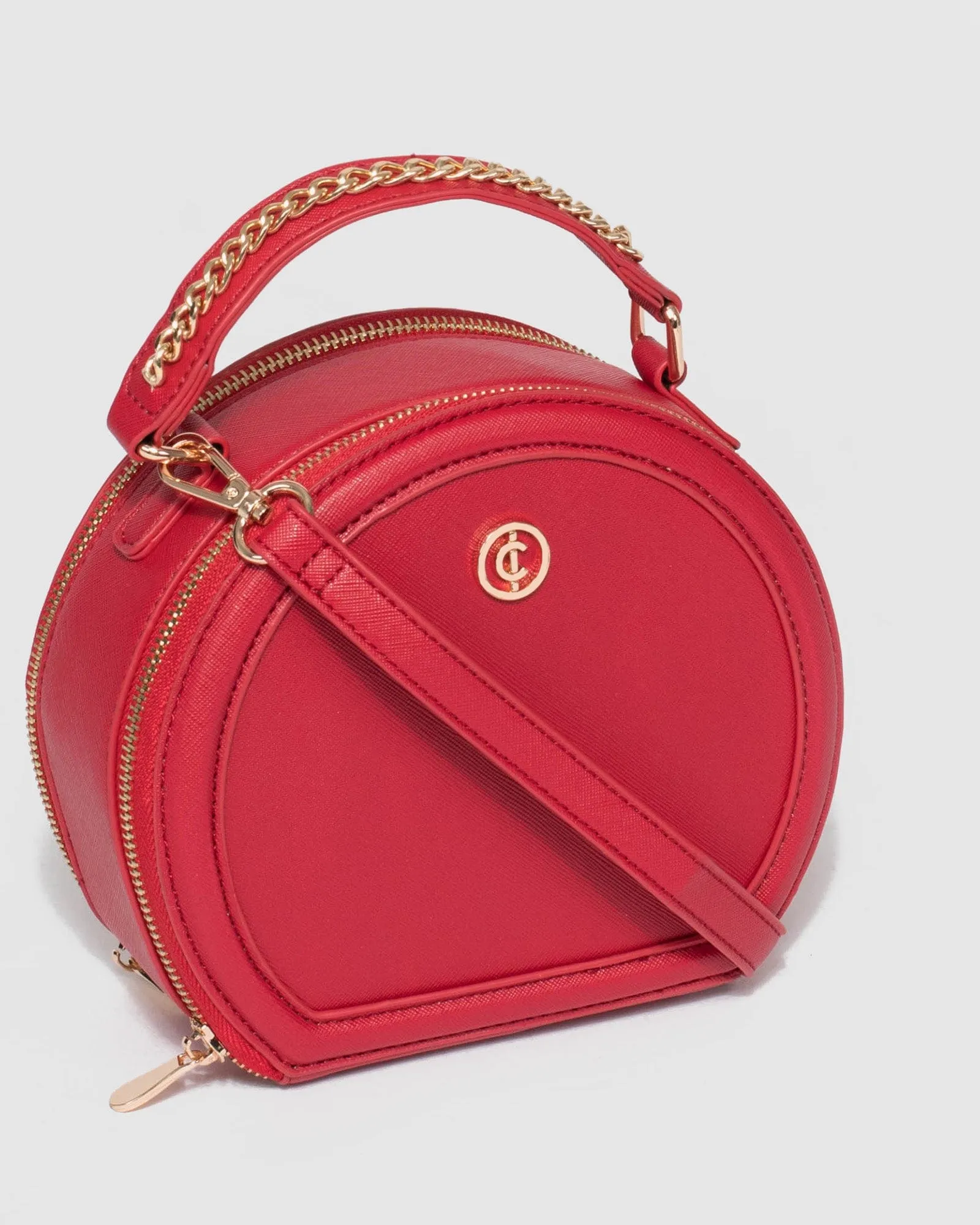 Red Ophelia Round Clutch Bag