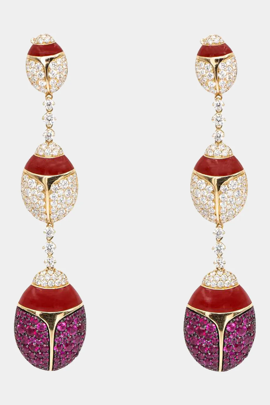 Red Scarab Earrings