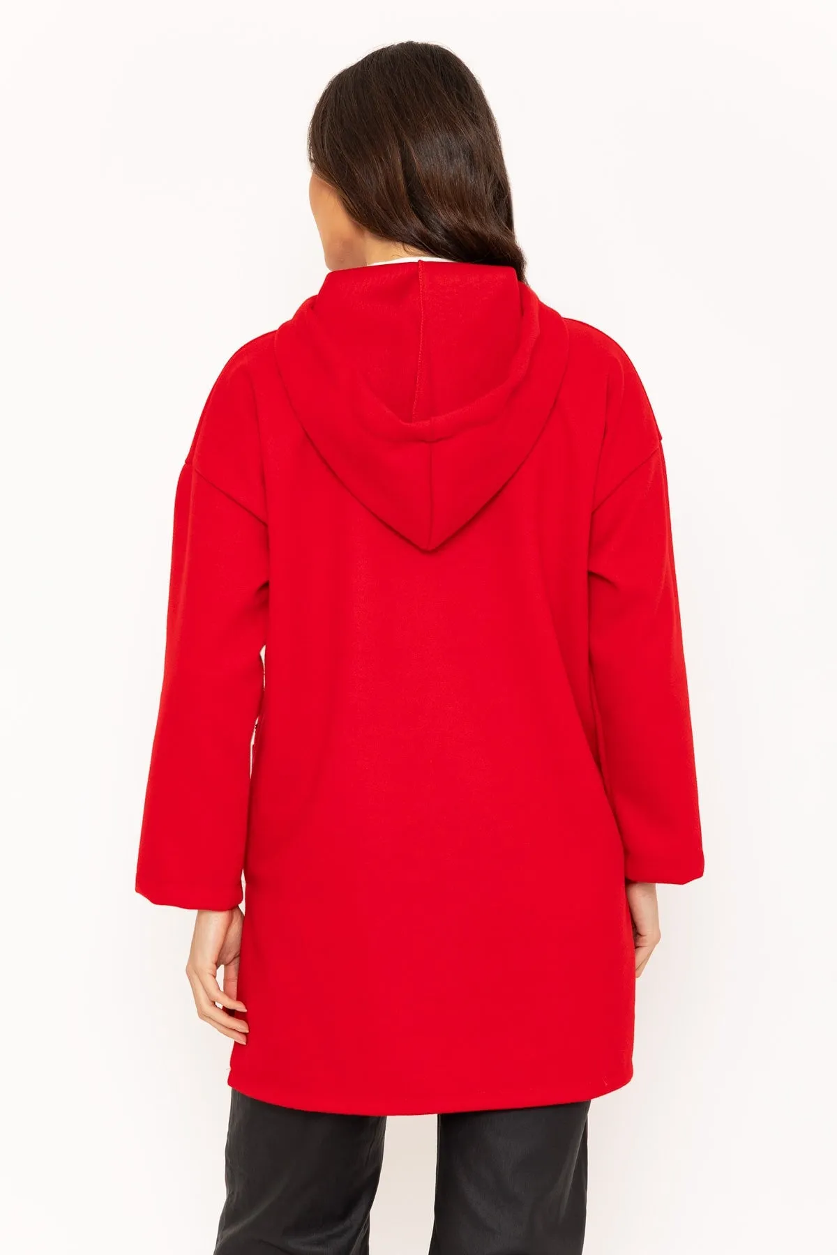 Red Zip Up Jacket With Hood