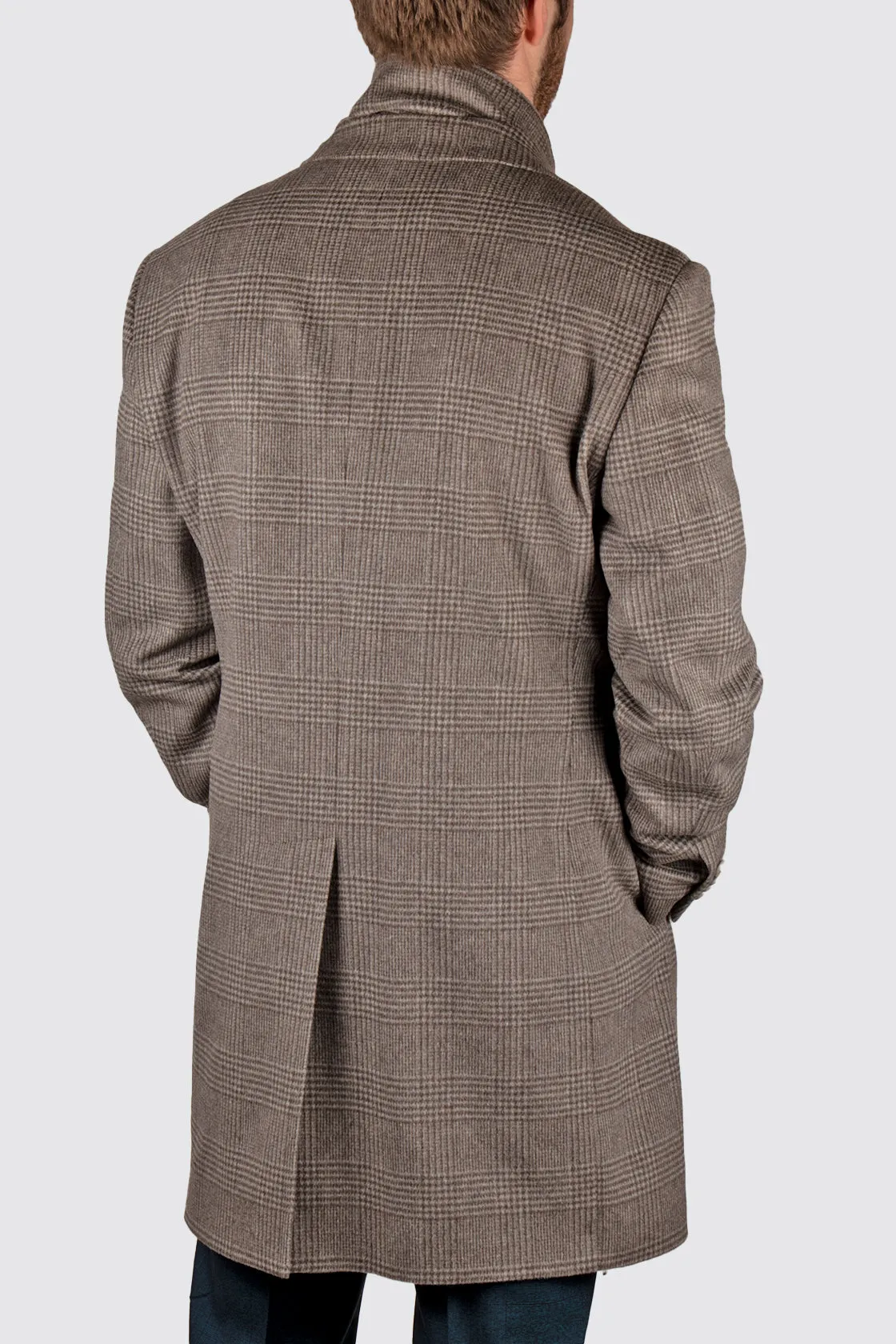 Rembrandt Compton Check Overcoat Brown