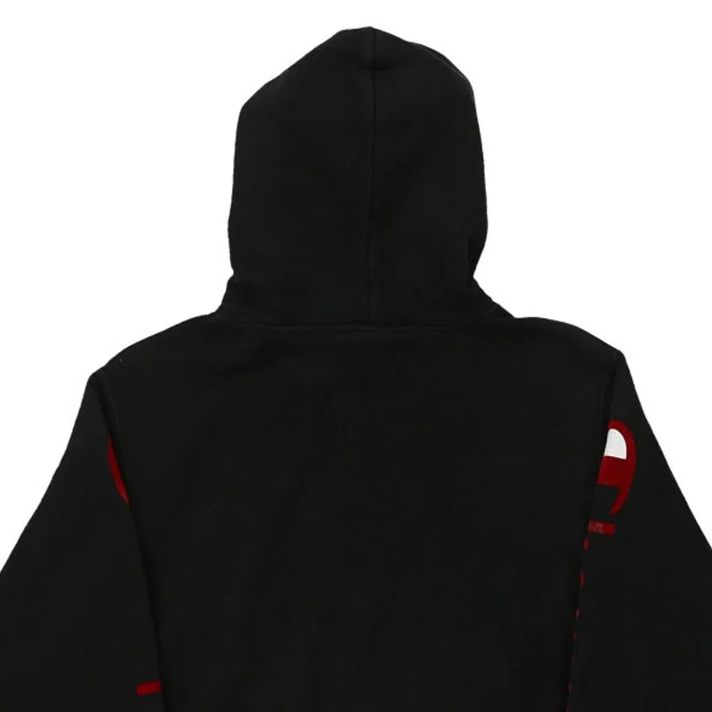 Reverse Weave Champion Spellout Hoodie - Small Black Cotton Blend