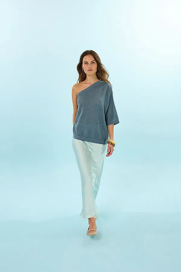 Rodier POINTELLE ASYMMETRICAL SLEEVE SWEATER