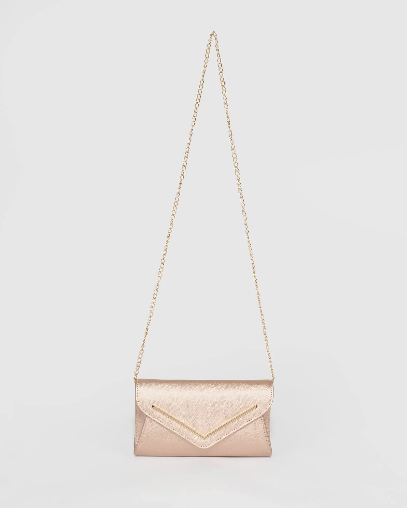 Rose Gold Clare Bar Clutch Bag