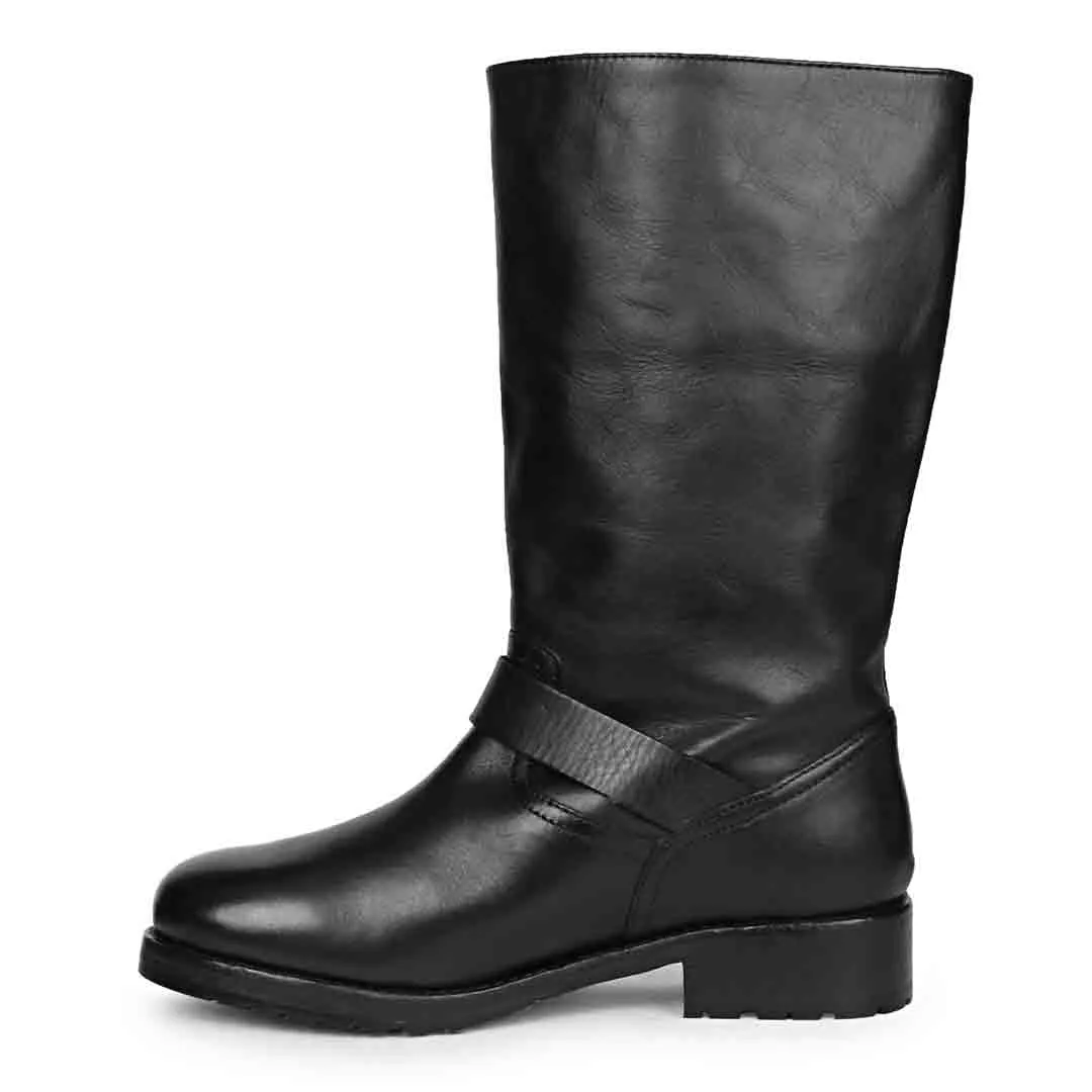 Saint Adette Black Leather Calf Boots