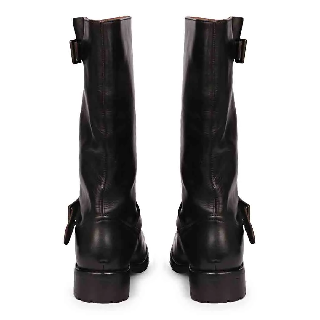 Saint Adette Black Leather Calf Boots