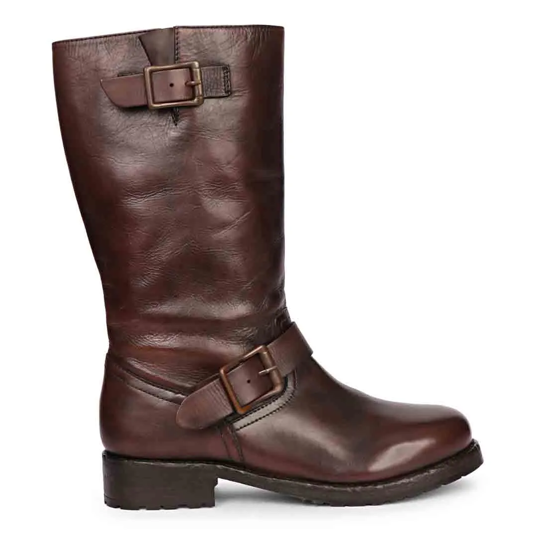 Saint Adette Brown Leather Calf Boots