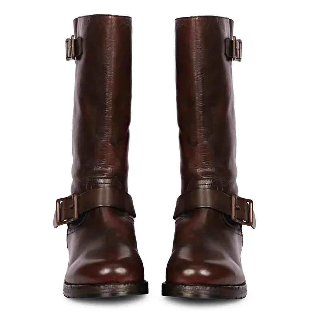 Saint Adette Brown Leather Calf Boots