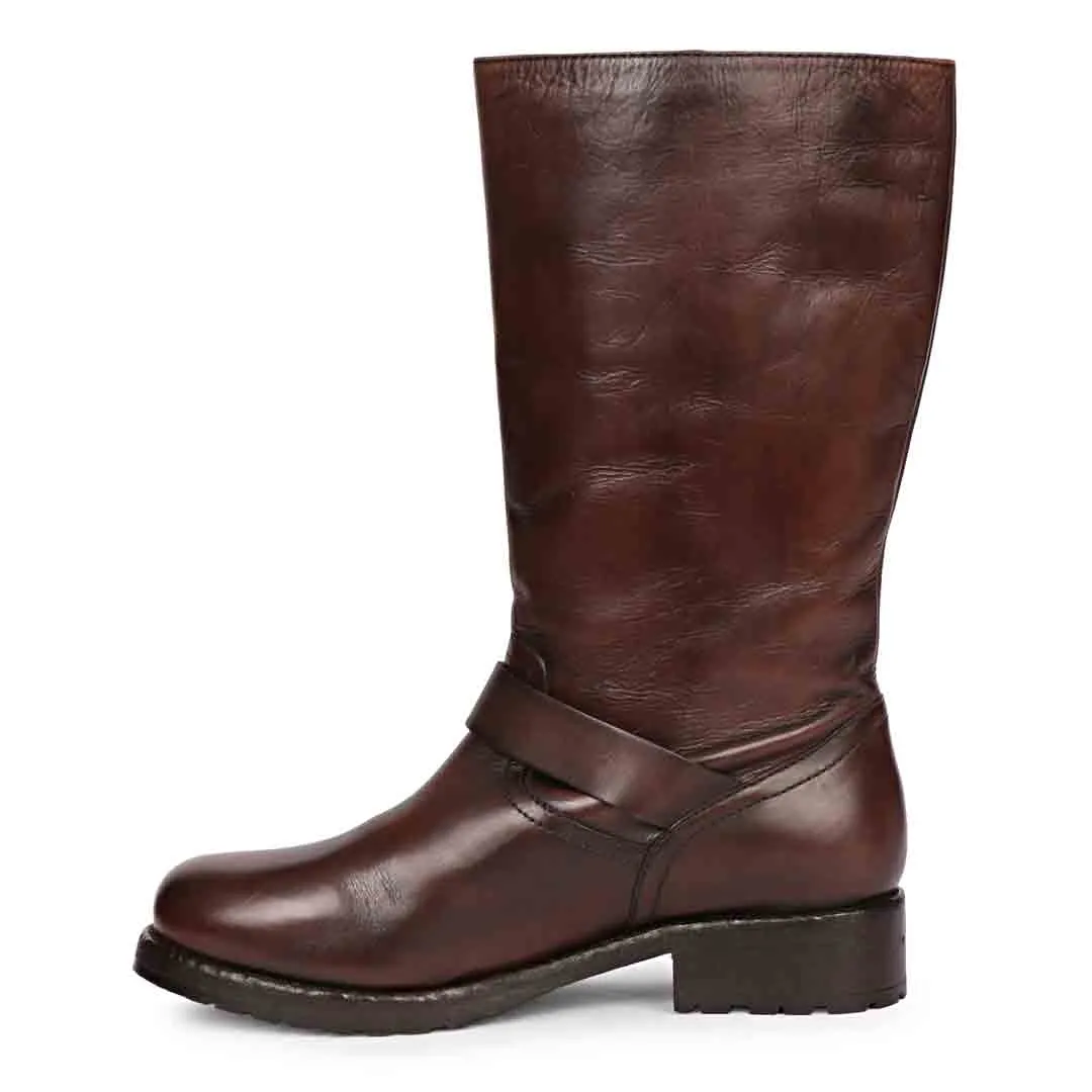 Saint Adette Brown Leather Calf Boots