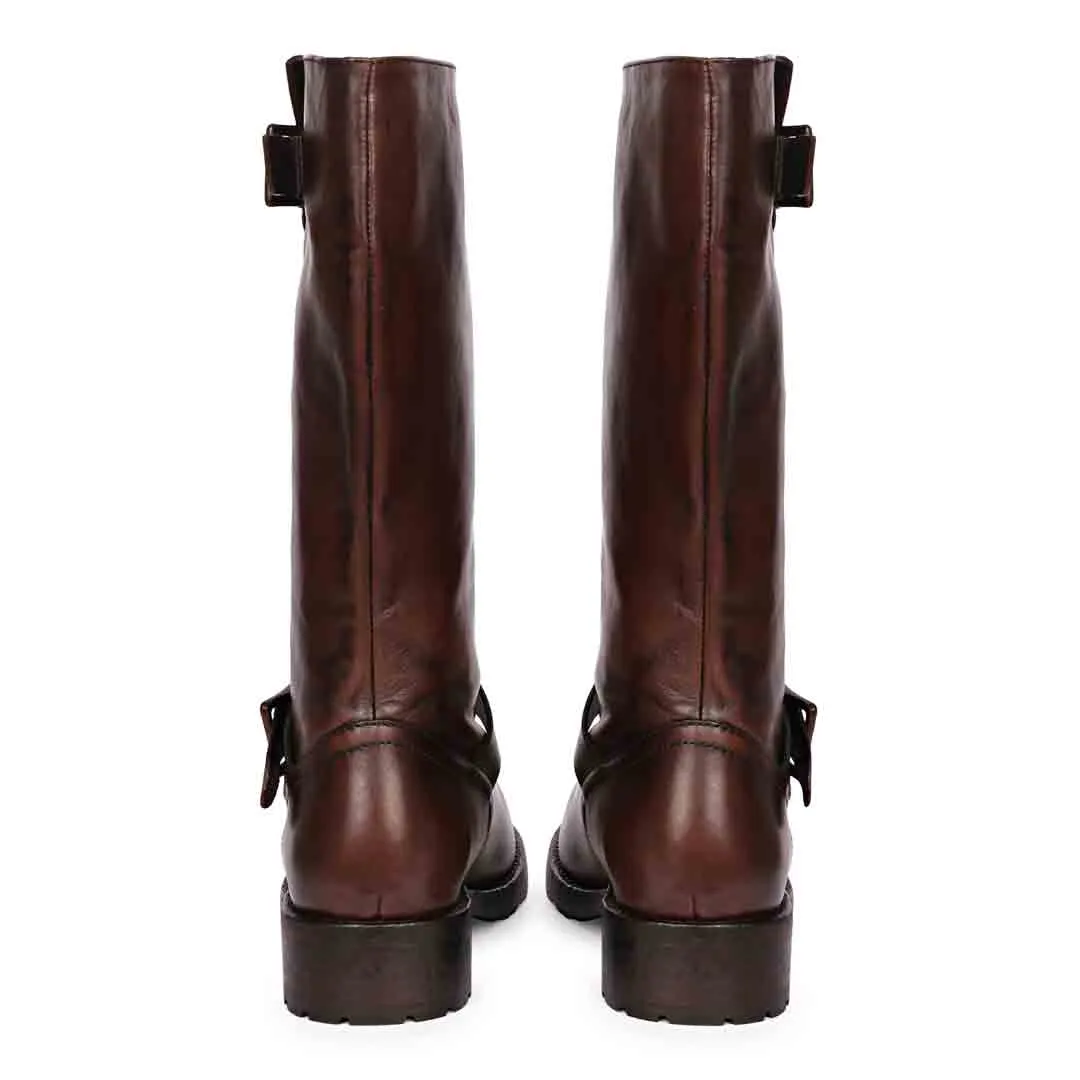 Saint Adette Brown Leather Calf Boots