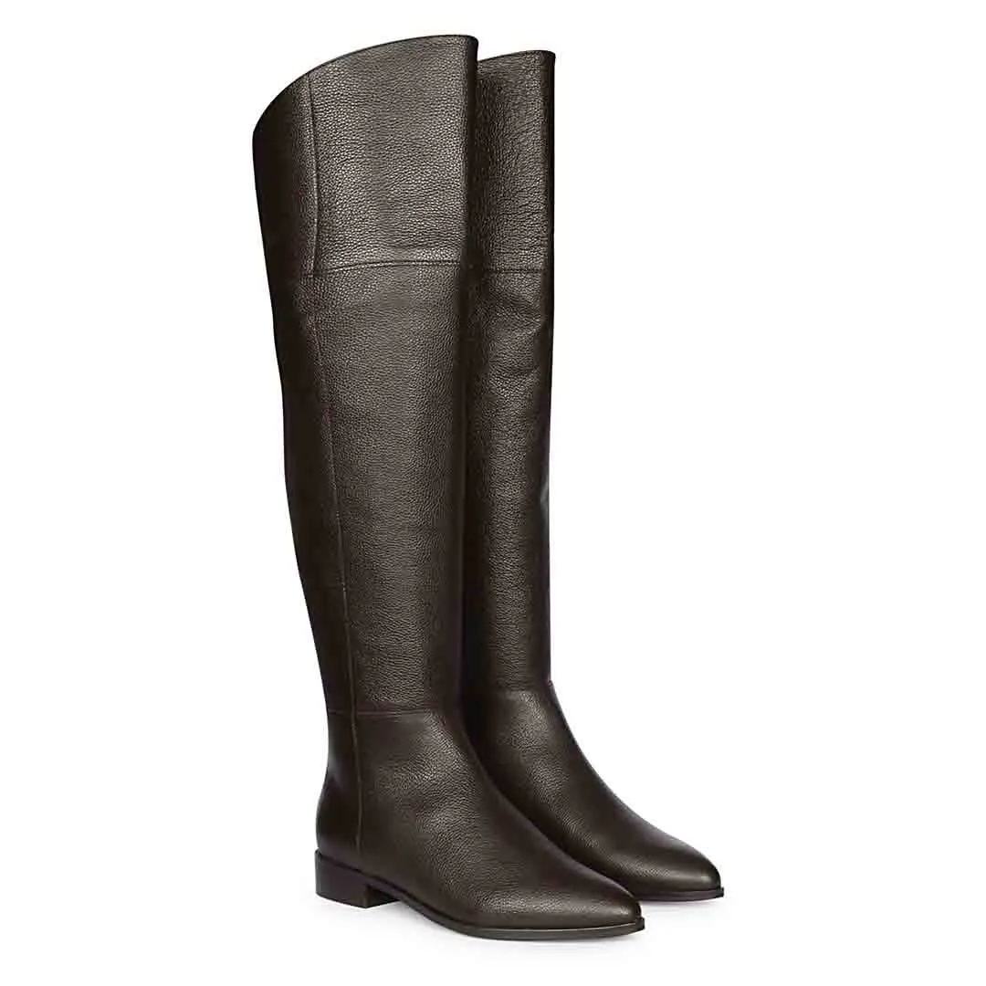 Saint Grace Brown Leather Above The Knee Boots