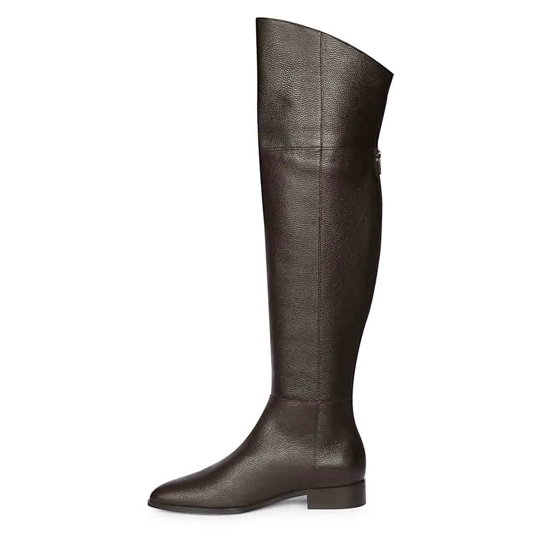 Saint Grace Brown Leather Above The Knee Boots