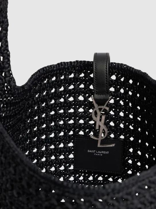 Saint Laurent   Le 5 à 7 medium raffia crossbody bag 