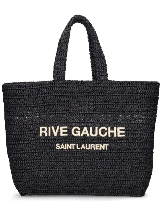 Saint Laurent   Rive Gauche raffia tote bag 